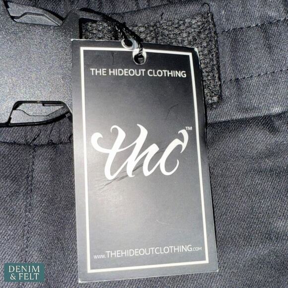 The Hideout Clothing Black Yellow Technical Cargo Pants Joggers Size S NEW - Picture 8 of 11